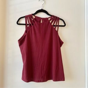 A.U.W. Sleeveless Red Top Size M